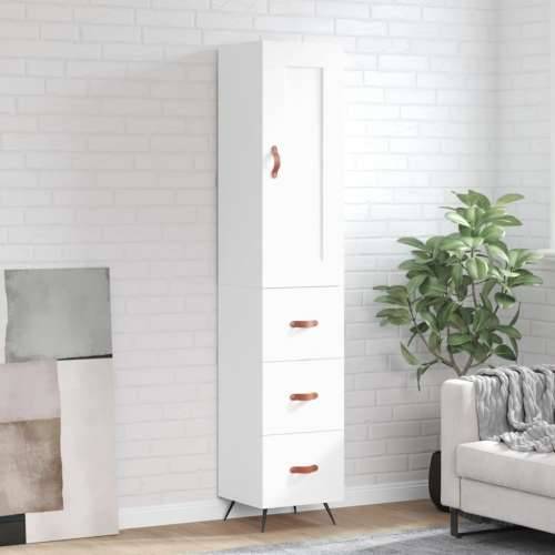 Visoka komoda bijeli 34,5x34x180 cm od konstruiranog drva - Bijela 1 3 ladice Cijena