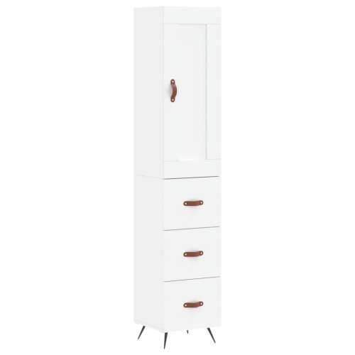 Visoka komoda bijeli 34,5x34x180 cm od konstruiranog drva - Bijela 1 3 ladice Cijena