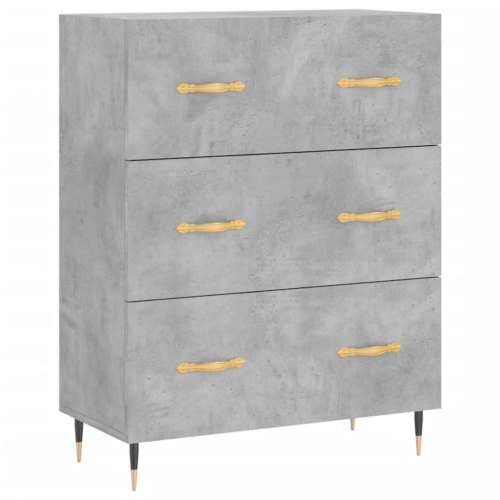 Visoka komoda siva betona 69,5x34x180 cm od konstruiranog drva - Beton siva 1 3 ladice Cijena