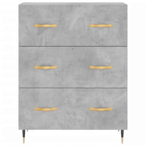 Visoka komoda siva betona 69,5x34x180 cm od konstruiranog drva - Beton siva 1 3 ladice Cijena