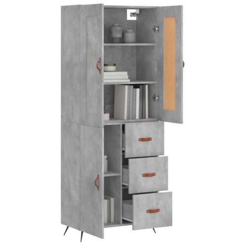 Visoka komoda siva betona 69,5x34x180 cm od konstruiranog drva - Beton siva 1 1 vrata 3 ladice Cijena
