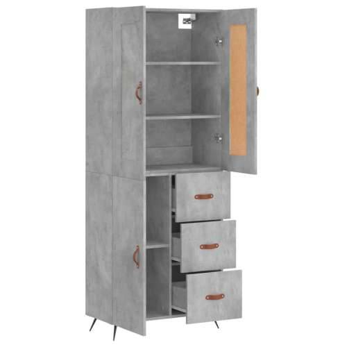 Visoka komoda siva betona 69,5x34x180 cm od konstruiranog drva - Beton siva 1 1 vrata 3 ladice Cijena