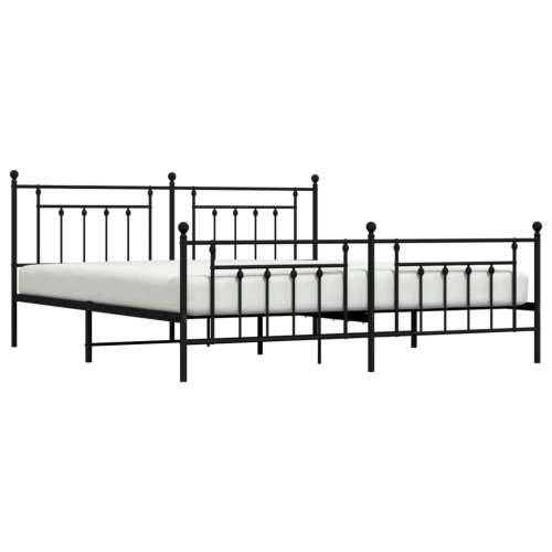 Metalni okvir kreveta uzglavlje i podnožje crni 200x200 cm - Crna 200 x 200 cm s uzglavljem i podnožjem Cijena