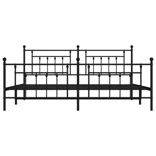 Metalni okvir kreveta uzglavlje i podnožje crni 200x200 cm - Crna 200 x 200 cm s uzglavljem i podnožjem Cijena