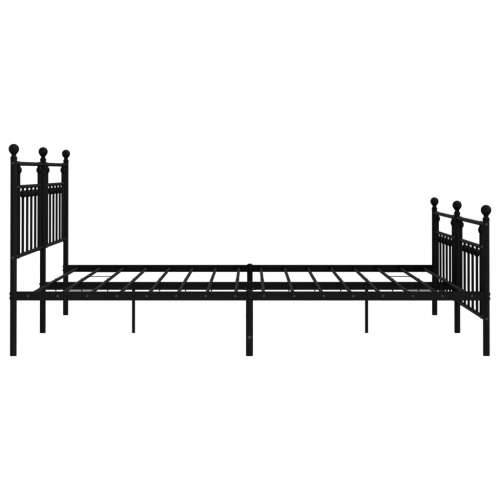Metalni okvir kreveta uzglavlje i podnožje crni 200x200 cm - Crna 200 x 200 cm s uzglavljem i podnožjem Cijena