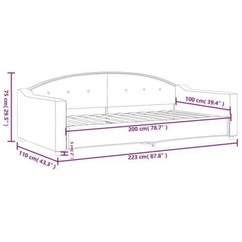 Dnevni krevet smeđesivi 100 x 200 cm od tkanine - Sivo-smeđa 100 x 200 cm bez madraca Cijena
