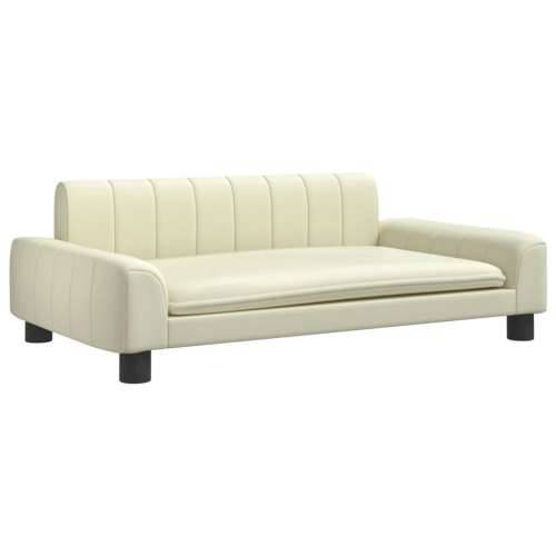 Krevet za pse krem 90 x 53 x 30 cm od umjetne kože - Krema 90 x 53 x 30 cm Umjetna koža Cijena