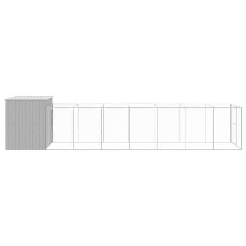 Kućica za pse s igralištem svjetlosiva 214x865x181 cm čelična - Svjetlosiva 214 x 865 x 181 cm Cijena