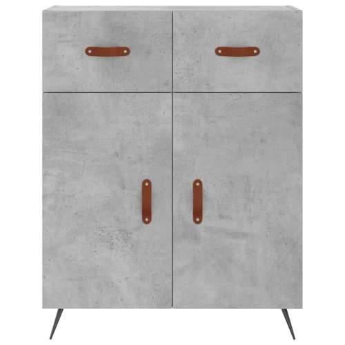 Visoka komoda siva betona 69,5x34x180 cm od konstruiranog drva - Beton siva 1 2 vrata 2 ladice Cijena