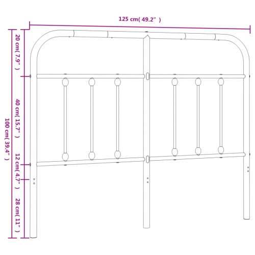 Metalno uzglavlje crno 120 cm - Crna 120 cm 1 Cijena