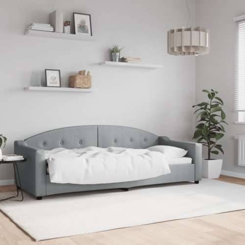 Dnevni krevet svjetlosivi 80 x 200 cm od tkanine - Svjetlosiva 80 x 200 cm bez madraca Cijena