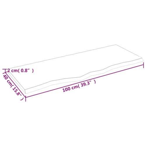Zidna polica 100 x 40 x 2 cm od neobrađene masivne hrastovine - Prirodna 100 x 40 x 2 cm 1 Cijena