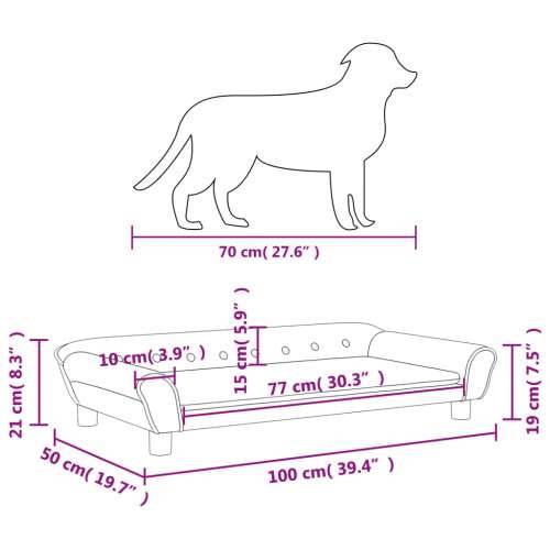Krevet za pse crni 100 x 50 x 21 cm baršunasti - Crna 100 x 50 x 21 cm Cijena