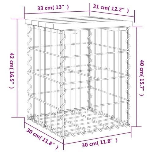Vrtna klupa s gabionskim dizajnom 33 x 31 x 42 cm od borovine - Tamno smeđa 33 x 31 x 42 cm 1 Cijena