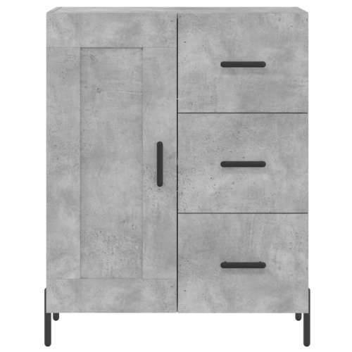 Visoka komoda siva betona 69,5x34x180 cm od konstruiranog drva - Beton siva 1 1 drvena vrata 3 ladice Cijena