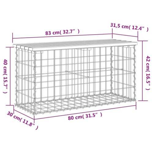 Vrtna klupa gabionskog dizajna 83x31,5x42 cm masivna borovina - Prirodna boja bora 83 x 31,5 x 42 cm 1 Cijena