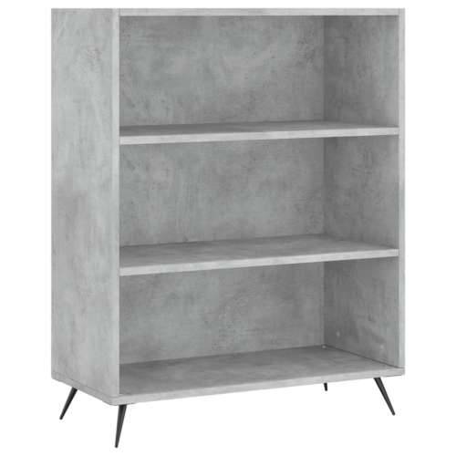 Visoka komoda siva betona 69,5x32,5x180 cm konstruirano drvo - Beton siva 1 3 police Cijena