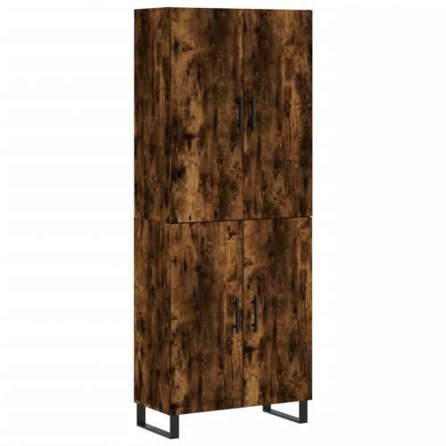 Visoka komoda dimljeni hrast 69,5x34x180 cm konstruiranog drva - Dimljeni hrast 1 2 vrata Cijena
