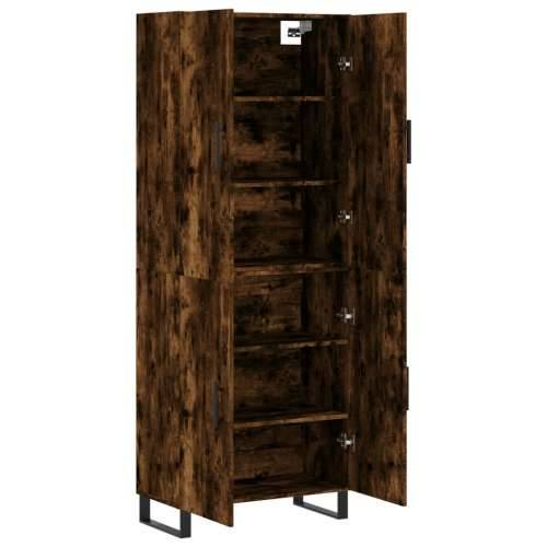 Visoka komoda dimljeni hrast 69,5x34x180 cm konstruiranog drva - Dimljeni hrast 1 2 vrata Cijena