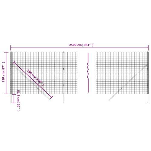 Žičana ograda zelena 2,2 x 25 m od pocinčanog čelika - Zelena 2.2 x 25 m 1 Cijena