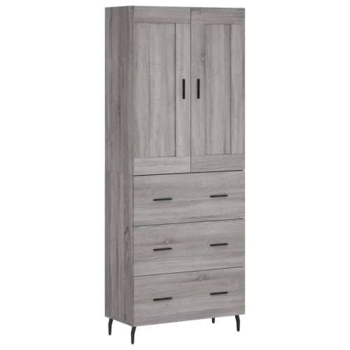 Visoka komoda siva sonome 69,5x34x180 cm od konstruiranog drva - Sivi hrast sonoma 1 3 ladice Cijena