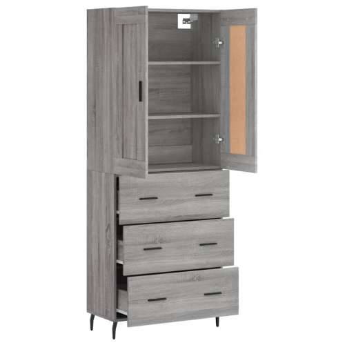 Visoka komoda siva sonome 69,5x34x180 cm od konstruiranog drva - Sivi hrast sonoma 1 3 ladice Cijena