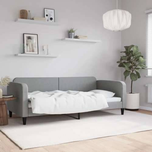 Dnevni krevet svjetlosivi 90 x 200 cm od tkanine - Svjetlosiva 90 x 200 cm bez madraca Cijena