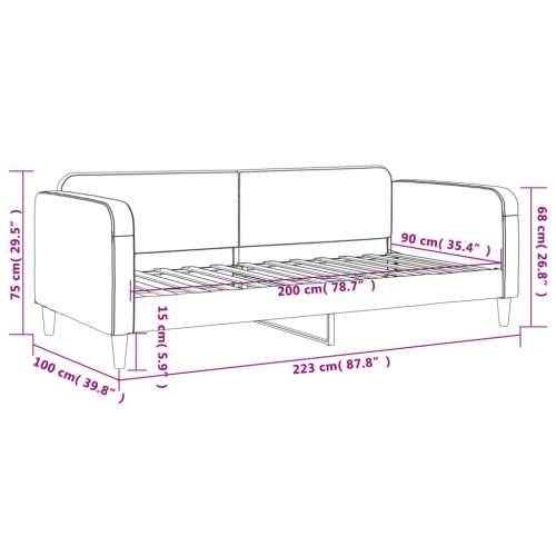 Dnevni krevet svjetlosivi 90 x 200 cm od tkanine - Svjetlosiva 90 x 200 cm bez madraca Cijena