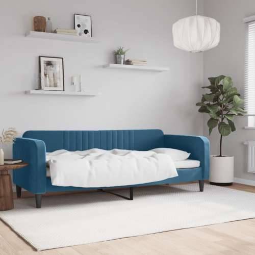 Dnevni krevet plavi 80 x 200 cm baršunasti - Plava 80 x 200 cm bez madraca Cijena