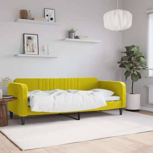 Dnevni krevet žuti 80 x 200 cm baršunasti - Žuta 80 x 200 cm bez madraca Cijena