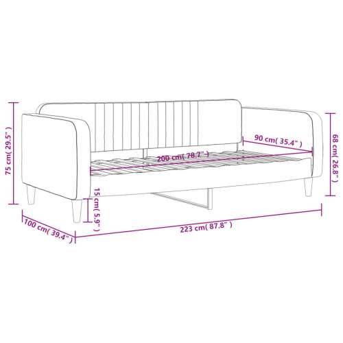 Dnevni krevet svjetlosivi 90 x 200 cm baršunasti - Svjetlosiva 90 x 200 cm bez madraca Cijena