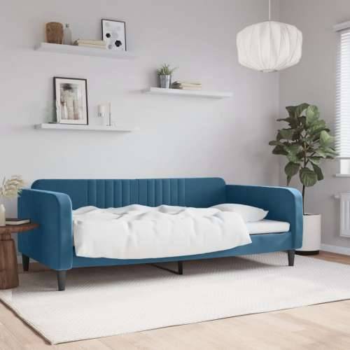 Dnevni krevet plavi 100 x 200 cm baršunasti - Plava 100 x 200 cm bez madraca Cijena