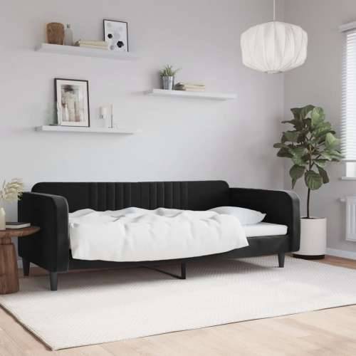 Dnevni krevet crni 90 x 190 cm baršunasti - Crna 90 x 190 cm bez madraca Cijena
