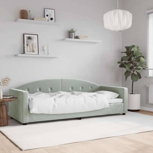 Dnevni krevet svjetlosivi 80 x 200 cm baršunasti - Svjetlosiva 80 x 200 cm bez madraca Cijena