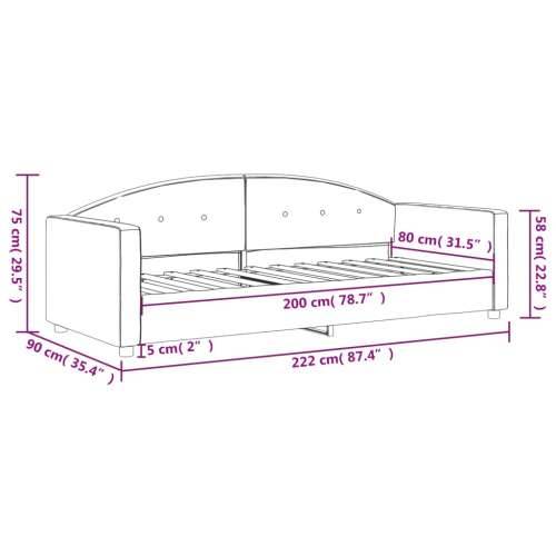 Dnevni krevet svjetlosivi 80 x 200 cm baršunasti - Svjetlosiva 80 x 200 cm bez madraca Cijena