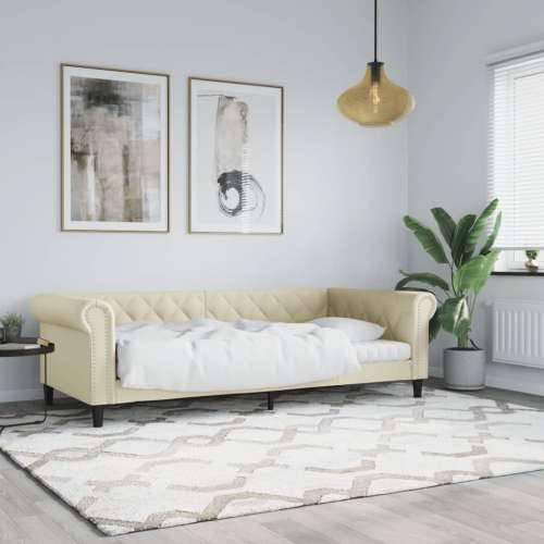 Dnevni krevet krem 80 x 200 cm od umjetne kože - Krema 80 x 200 cm bez madraca Cijena