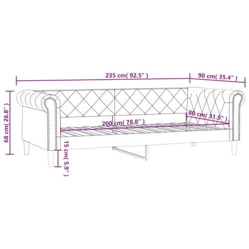 Dnevni krevet krem 80 x 200 cm od umjetne kože - Krema 80 x 200 cm bez madraca Cijena