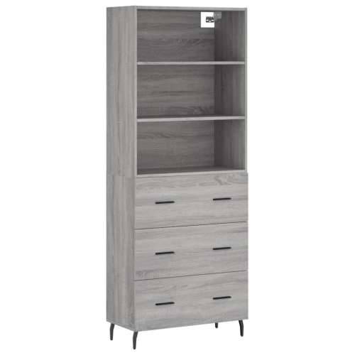Visoka komoda siva sonome 69,5x34x180 cm od konstruiranog drva - Sivi hrast sonoma 1 3 ladice Cijena