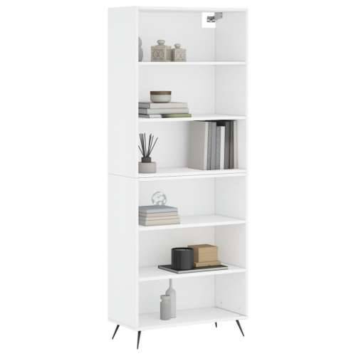 Visoka komoda bijela 69,5 x 32,5 x 180 cm od konstruiranog drva - Bijela 1 3 police Cijena