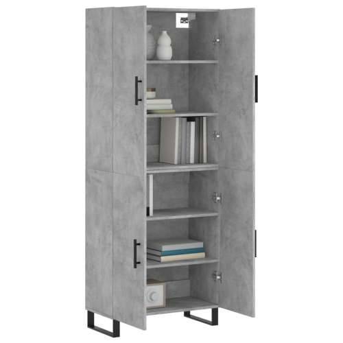 Visoka komoda siva betona 69,5x34x180 cm od konstruiranog drva - Beton siva 1 2 vrata Cijena