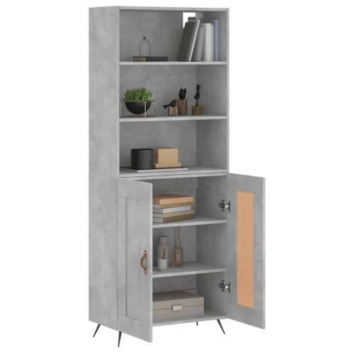 Visoka komoda siva betona 69,5x34x180 cm od konstruiranog drva - Beton siva 1 2 drvena vrata Cijena