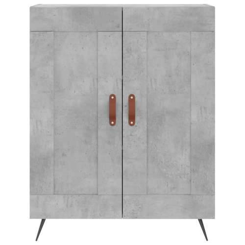 Visoka komoda siva betona 69,5x34x180 cm od konstruiranog drva - Beton siva 1 2 drvena vrata Cijena