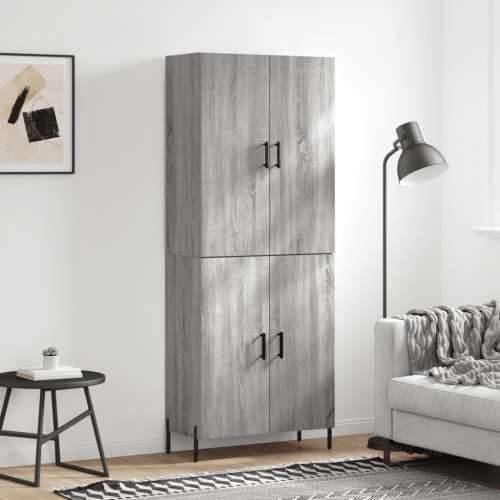 Visoka komoda siva sonome 69,5x34x180 cm od konstruiranog drva - Sivi hrast sonoma 1 2 vrata Cijena