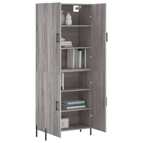 Visoka komoda siva sonome 69,5x34x180 cm od konstruiranog drva - Sivi hrast sonoma 1 2 vrata Cijena