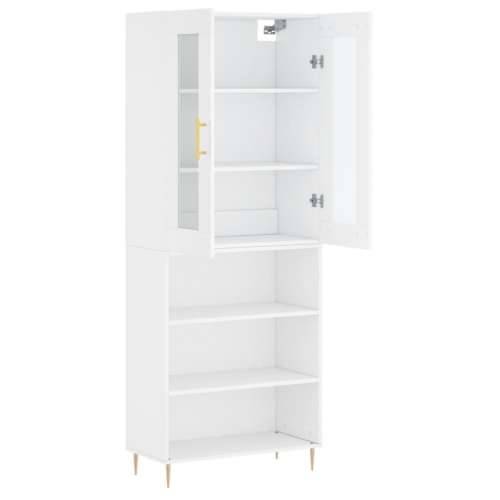 Visoka komoda bijela 69,5x34x180 cm konstruirano drvo Bijela 1 3 police Cijena