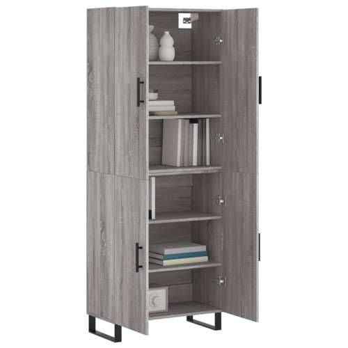 Visoka komoda siva sonome 69,5x34x180 cm od konstruiranog drva - Sivi hrast sonoma 1 2 vrata Cijena