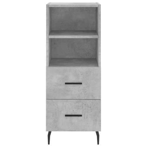 Visoka komoda siva betona 34,5x34x180 cm od konstruiranog drva - Beton siva 1 2 ladice 2 police Cijena