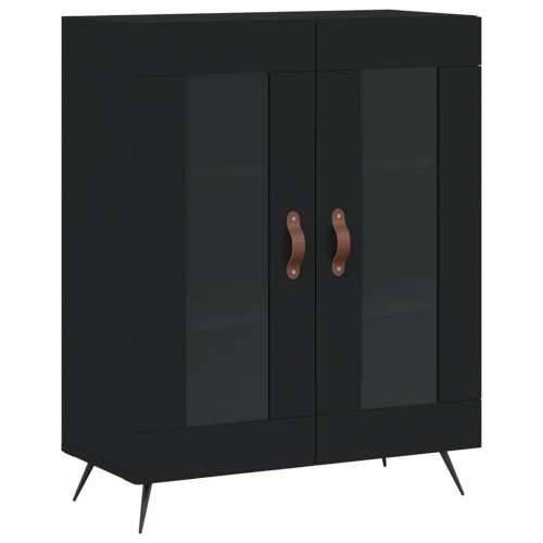 Visoka komoda crni 69,5x34x180 cm konstruirano drvo - Crna 1 2 staklena vrata Cijena