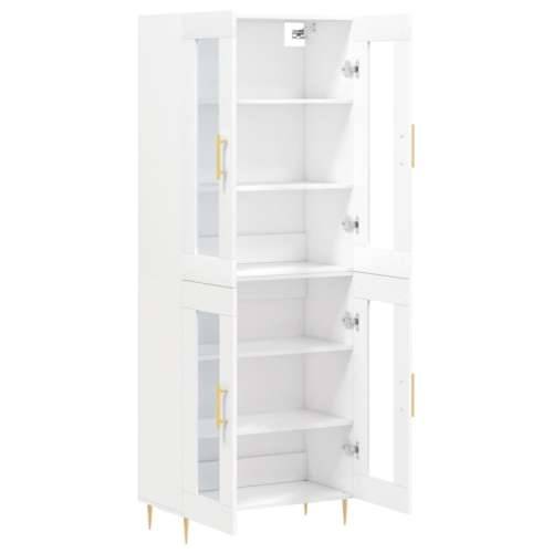 Visoka komoda bijela 69,5x34x180 cm konstruirano drvo Bijela 1 2 staklena vrata Cijena