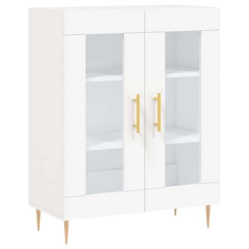Visoka komoda bijela 69,5x34x180 cm konstruirano drvo Bijela 1 2 staklena vrata Cijena